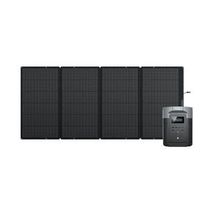 קיט סולארי הכולל תחנת כח DELTA2MAX  קיבולת 2Kwh -הספק 2.4KW + פאנל סולארי קשיח 400W דגם EF DELTA 2MAX + 400FIX יצרן ECOFLOW