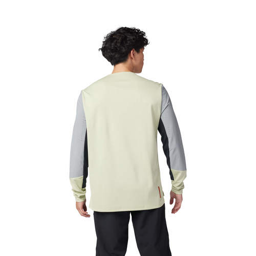 חולצת רכיבה ארוכה פוקס צהוב - FOX RACING DEFEND LS JERSEY V24 