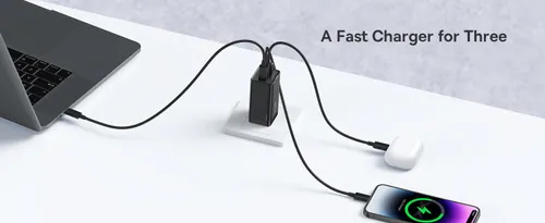 מטען מהיר Baseus GaN5 Pro 3 Ports Fast Charger 65W