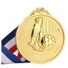 מדליה עגולה בדוגמת כדורגל צבע זהב