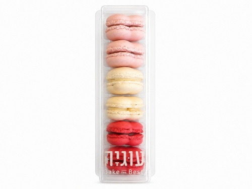 עוגיות מקרון לב 6 יחידות - עוגיה