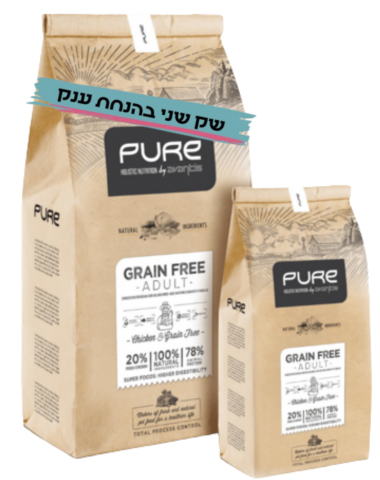 מזון לכלבים בוגרים פיור עוף ללא דגנים 12 ק