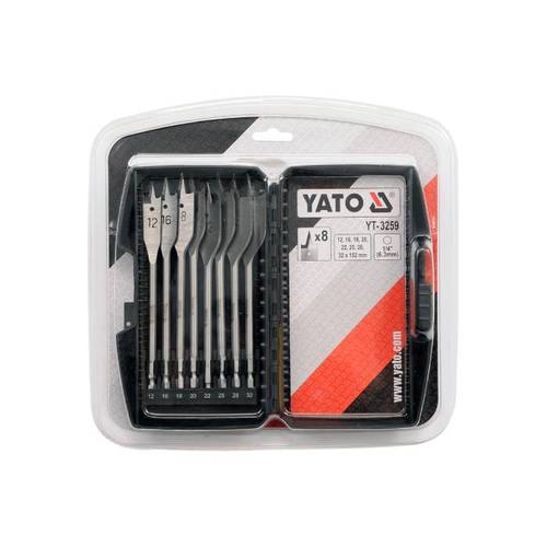 סט מקדחים עץ שטוחים 8 יח' Yato דגם YT-3259