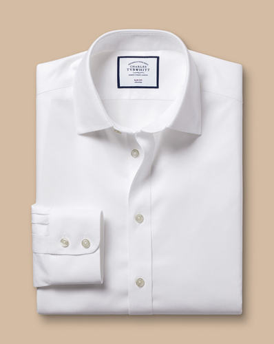חולצה לבנה טוויל גזרת סלים - Twill Slim Fit