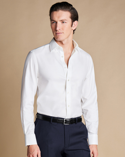 חולצה לבנה טוויל גזרת אקסטרה סלים - Twill Extra Slim Fit