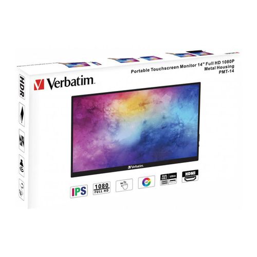 מסך מחשב ‏14 נייד ‏אינטש Verbatim PMT-14 49591 Full HD כולל מגע מתצוגה