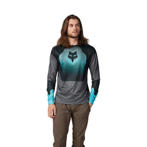 חולצת רכיבה ארוכה פוקס טורקיז - FOX RACING RANGER LS REVISE JERSEY V24