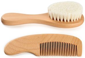 סט מסרק ומברשת מעץ לתינוק