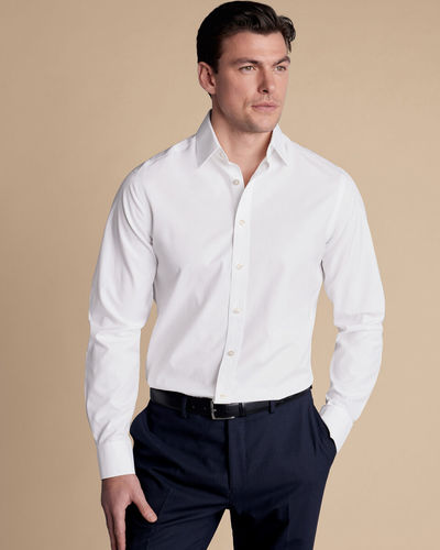 חולצה לבנה פופלין גזרת אקסטרה סלים - Poplin Extra Slim Fit