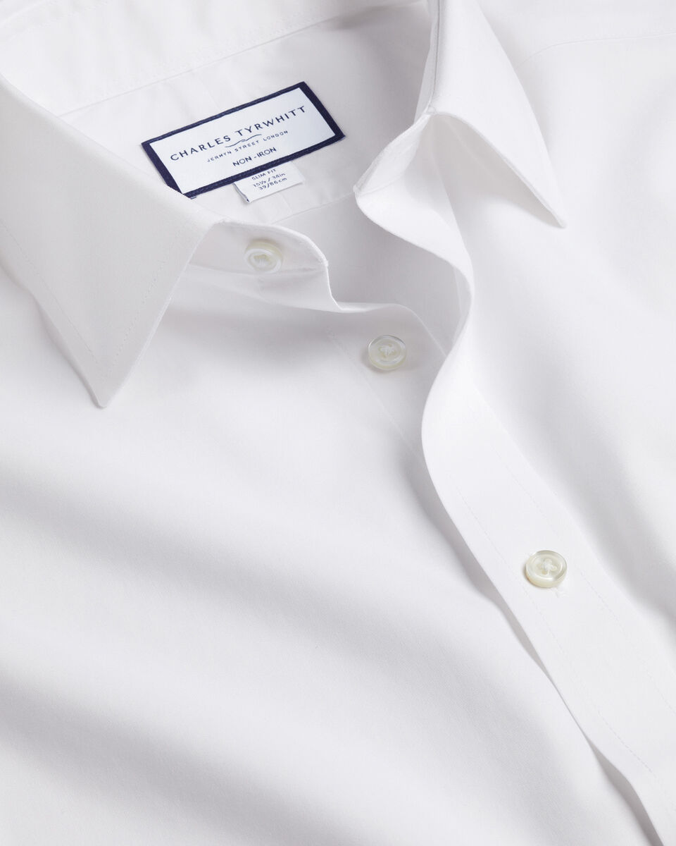 חולצה לבנה פופלין גזרת אקסטרה סלים - Poplin Extra Slim Fit