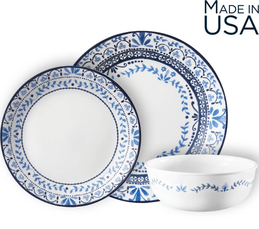 סט צלחות 18 חלקים, קורנינג פורטופינו | Corning Ware Portofino אספקה 15.7