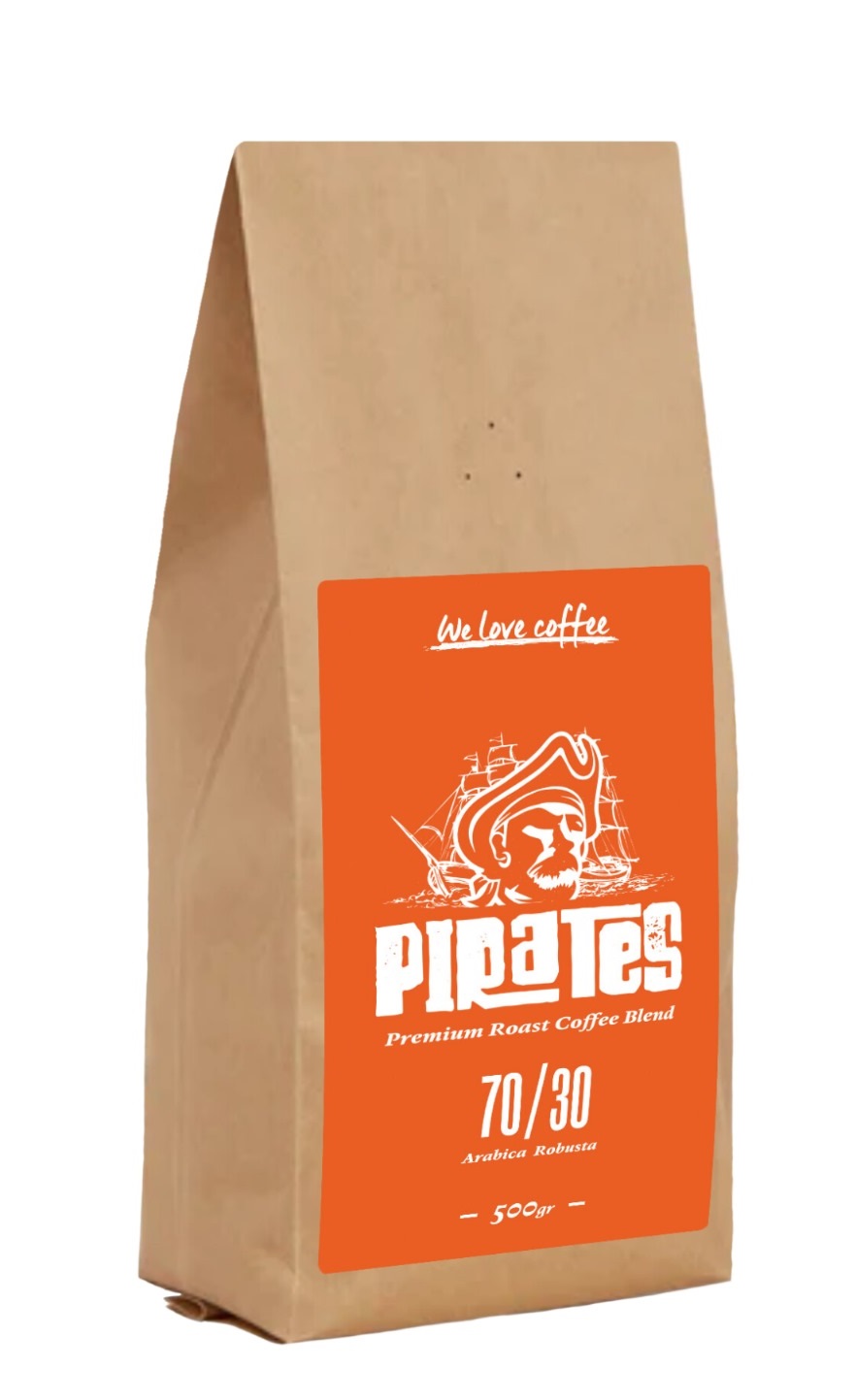 500 גרם פולי קפה תערובת PIRATES 70/30