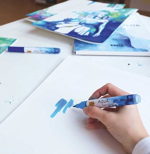 סט 6 טושי אקוורל AQUA PAINT MARKER 