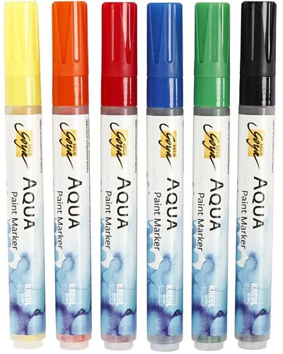 סט 6 טושי אקוורל AQUA PAINT MARKER 