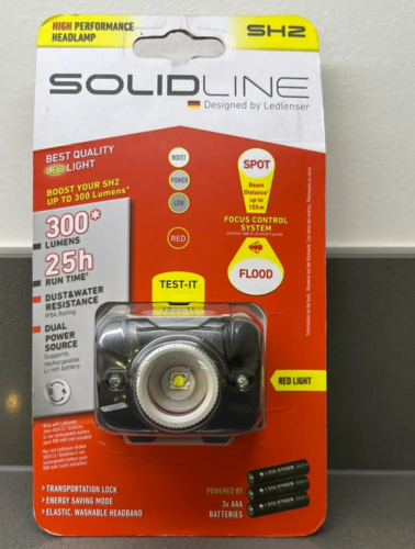SOLIDLINE פנס ראש שחור SH2 - LED LENSER