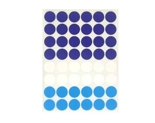 מדבקות עיגולים כחול לבן - דגם 124 - 6 בשורה