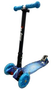 קורקינט ילדים מתקפל 3 גלגלים עם אורות - גרפיטי כחול