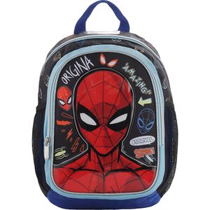 תיק גן דניאל עם שני תאי אחסון ושני תאים צדדים לבקבוקים - ספיידרמן שחור