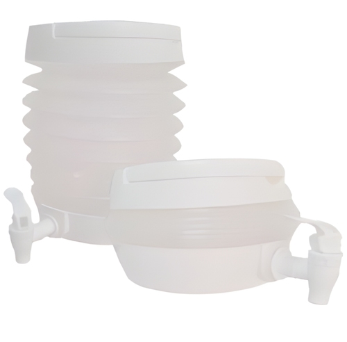 מיכל מים אקורדיון מתקפל עם ברז 5.5 ליטר Gallon - צבע לבן