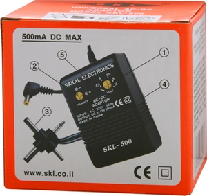 ספק כוח עם כוח משתנה 500mA תוצרת SAKAL