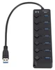 רכזת USB3.0 איכותית עם 7 פורטים + מפסק לכל יציאה + אופציה לחיבור ספק כוח Dagan CMP-USB3HUB5
