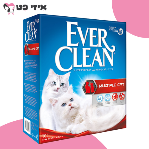 חול מתגבש אוור קלין מולטי קט (אדום) 10 ליטר Ever Clean