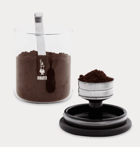 קופסת אחסון ביאלטי לקפה 250 גרם עם כף