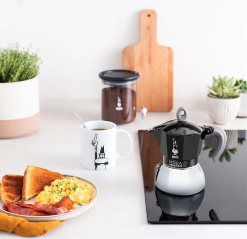 מקינטה מוקה אינדוקציה שחור חדש 4 כוסות