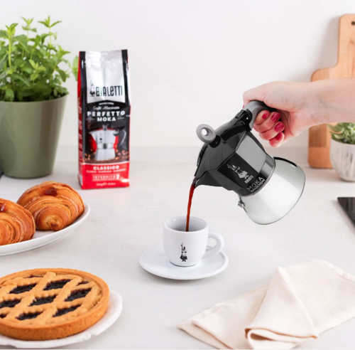 מקינטה מוקה אינדוקציה שחור חדש 4 כוסות