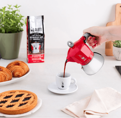 מקינטה מוקה אינדוקציה אדום חדש 4 כוסות