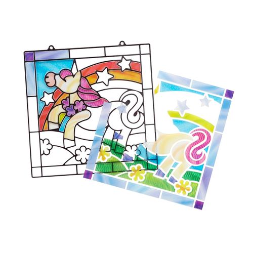 ערכת יצירה פסיפס עם למעלה מ 70 מדבקות ודבקית תליה - חד קרן