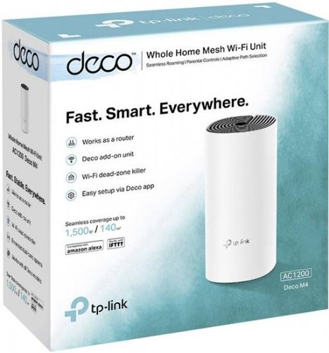ראוטר אלחוטי TP-Link 802.11ac AC1200 Whole Home Mesh Wi-Fi System Deco M4 - יחידה אחת באריזה
