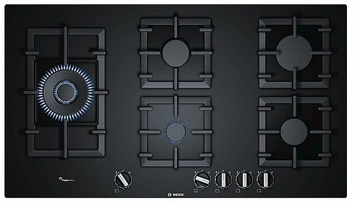 כיריים גז יוקרתיות 90 סמ דגם Bosch PPS9A6B90 זכוכית שחורה