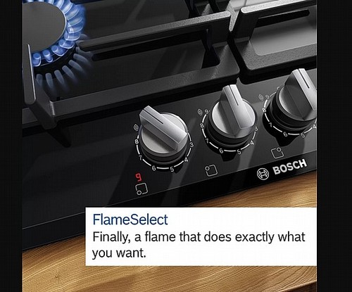 כיריים גז יוקרתיות 90 סמ דגם Bosch PPS9A6B90 זכוכית שחורה