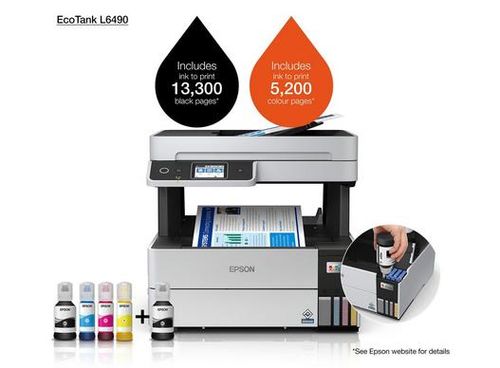 מדפסת ‏הזרקת דיו ‏משולבת Epson EcoTank L6490 אפסון