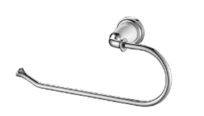 טבעת מגבת אריסטו ניקל משולב לבן עשוי BRASS מק
