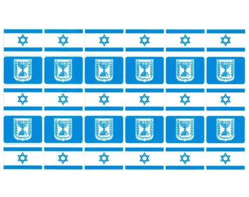 מדבקות מלבניות דגלים ומנורות - דגם 432 