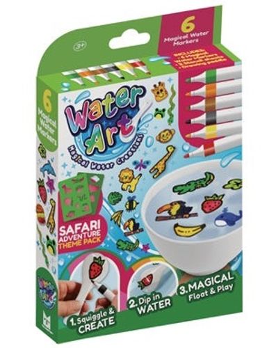 צפצפים: 6 טושים ו 2 שבלונות ליצירת ציורים צפים על גבי מים - ספארי