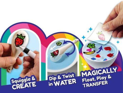 צפצפים: 6 טושים ו 2 שבלונות ליצירת ציורים צפים על גבי מים - גינת הפיות