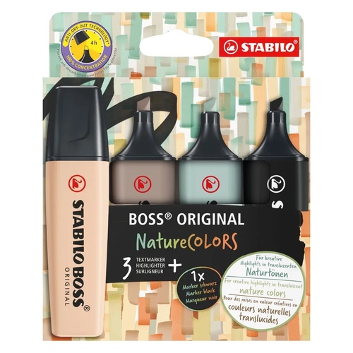 סט 4 מדגישים STABILO BOSS NatureCOLORS