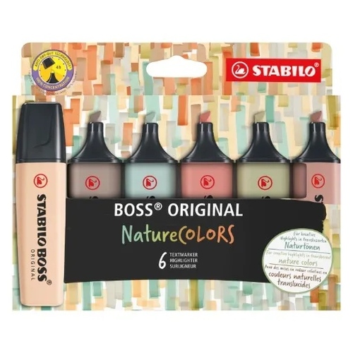 סט 6 מדגישים STABILO BOSS NatureCOLORS