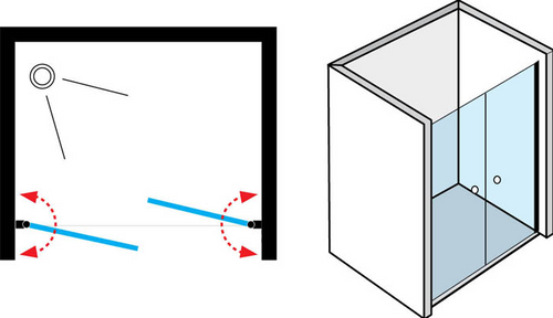 מקלחון חזית 407 135-140 שקוף
