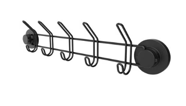 קולב חמישייה LOCK קידוח/הדבקה שחור עשוי נירוסטה 73135B