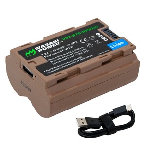 סוללה חליפית עם שקע טעינה מובנה Wasabi PowerFUJIFILM NP-W235 USB-C