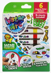 צפצפים: 6 טושים ו 2 שבלונות ליצירת ציורים צפים על גבי מים - ספארי