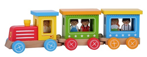 רכבת נוסעים לילדים משחק הרכבה ונסיעה לפיתוח דמיון