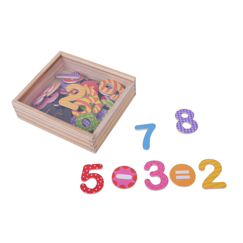 קופסת מספרים מגנטיים צבעוניים 45 חלקים ללמידת חשבון