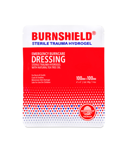 סט- 5 תחבושות ברנשילד לטיפול בכוויות BURNSHIELD פד הידרו ג'ל סטרילי לטיפול בכוויות.
