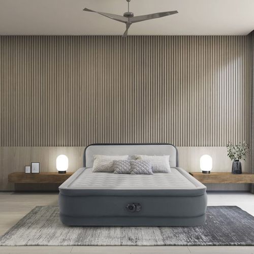 מזרון מתנפח זוגי משאבה מובנית ומשענת גב ולראש Intex 64448  King-Size