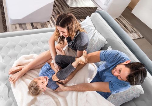 מזרון מתנפח זוגי משאבה מובנית ומשענת גב ולראש Intex 64448  King-Size